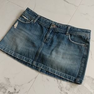 Early 2000's denim skirt w/crystal pocket detail